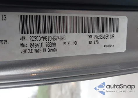 2013 Dodge Challenger Sxt из США, поврежденный, VIN 2C3CDYAG1DH674806